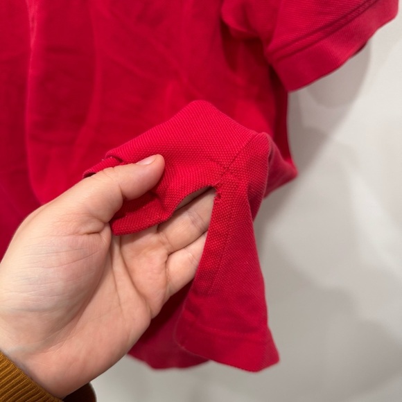 Vintage Tommy Hilfiger Gold Polo Shirt Short Sleeve Red Medium - Picture 5 of 6